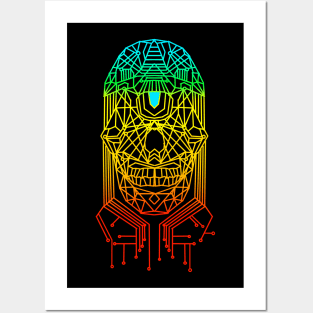 Electronic skull cyclop Posters and Art